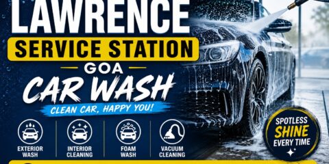 Lawrence Service Station Goa professional car wash with foam wash and interior cleaning services